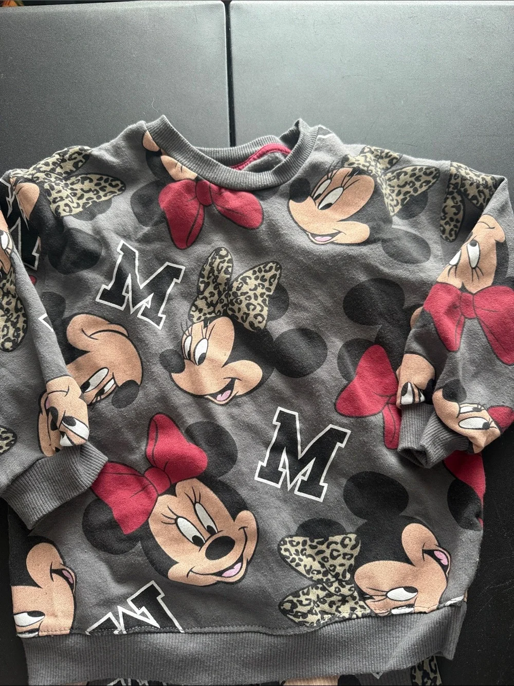 Disney Minnie Mouse Gray with Red Trim Kids Pullover
